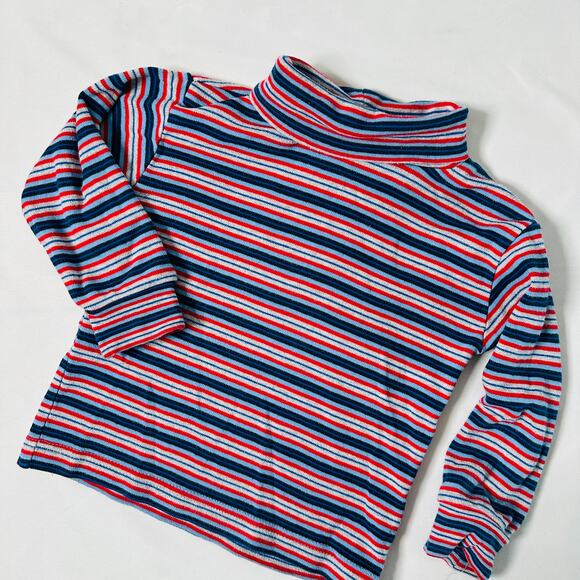 Vintage Other - Vintage Circo Blue & Red Multi Striped Long Sleeve Turtleneck Sz 3T